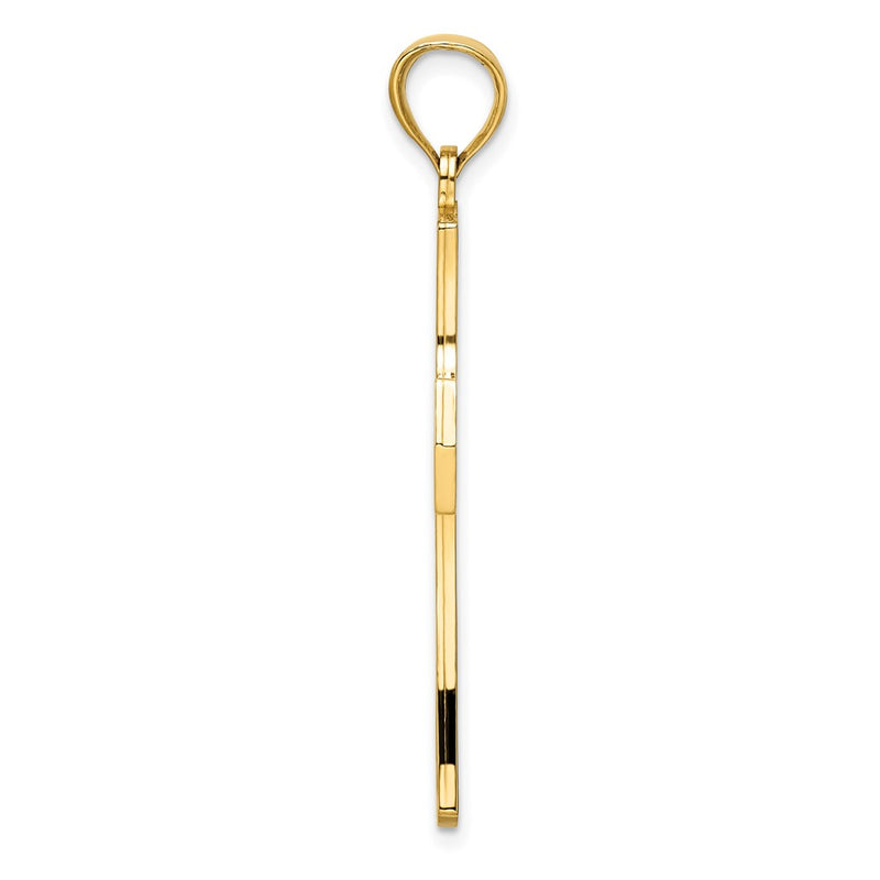 14k Yellow Gold Polished Cross Pendant