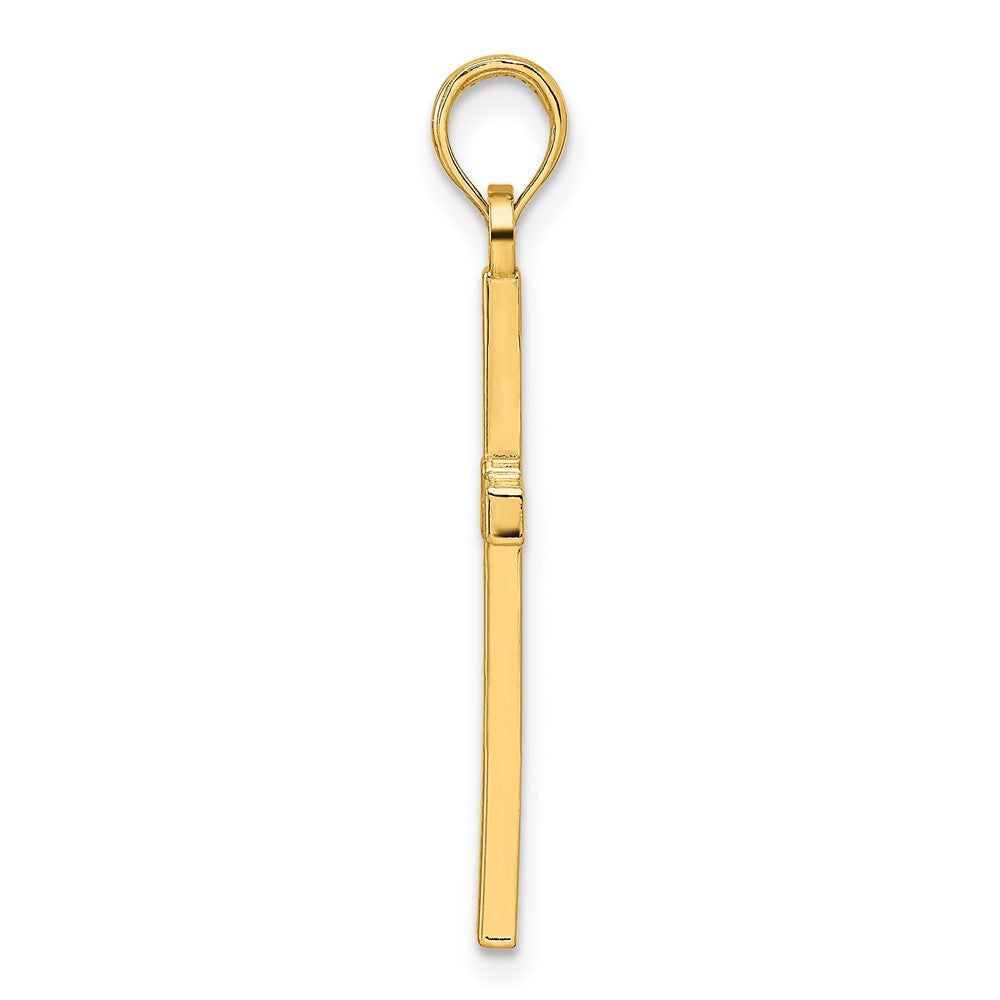 14k Yellow Gold Beaded & Polished Fancy Cross Pendant