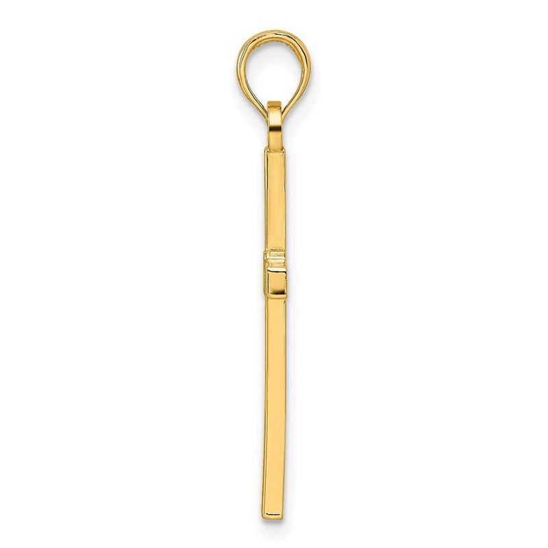 14k Yellow Gold Beaded & Polished Fancy Cross Pendant