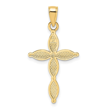 14k Yellow Gold Polished Fancy Cross Pendant