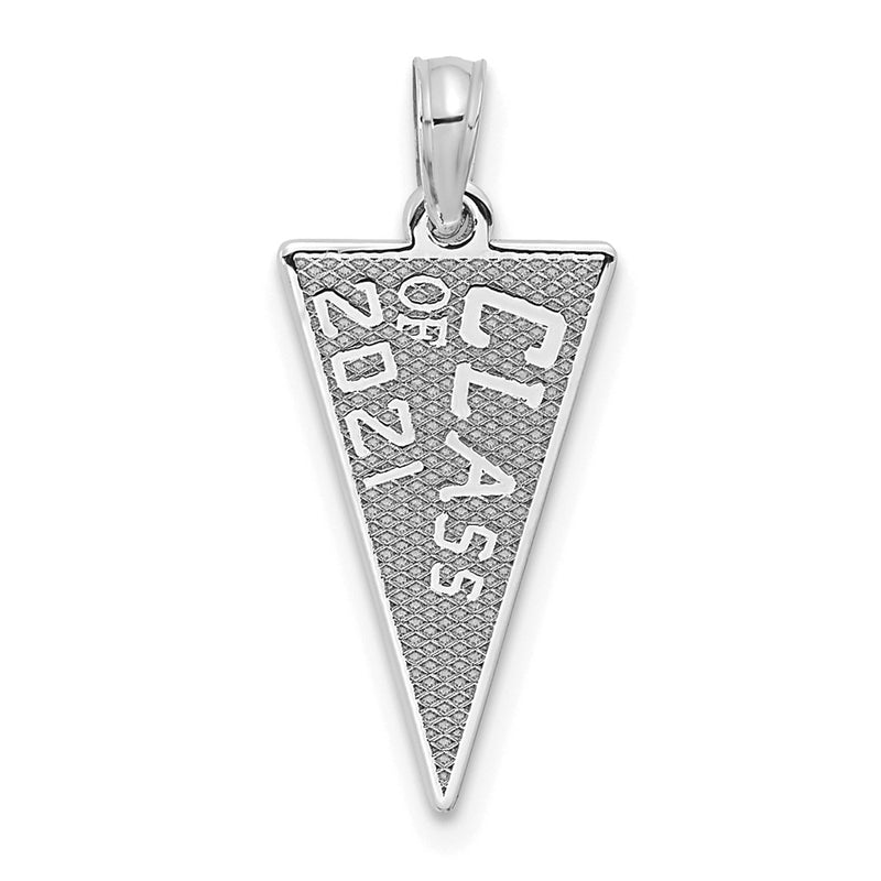 14k White Goldw Class Of 2021 Rally Flag / Graduation Charm