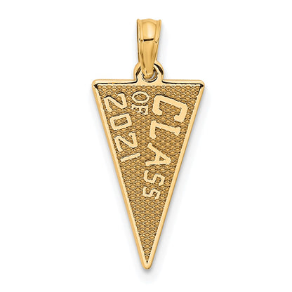 14k Yellow Gold Class Of 2021 Rally Flag / Graduation Charm