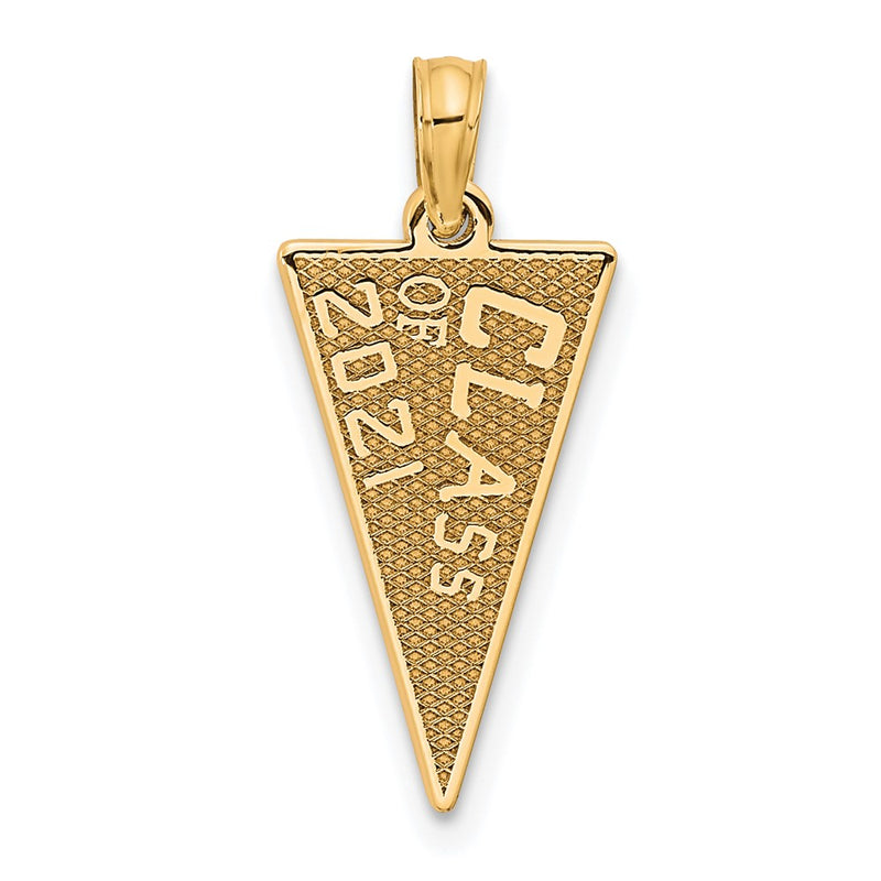 14k Yellow Gold Class Of 2021 Rally Flag / Graduation Charm