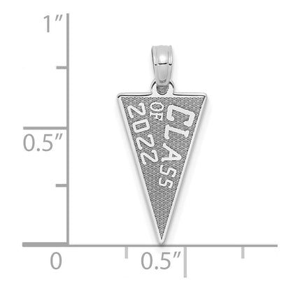 14k White Goldw Class Of 2022 Rally Flag / Graduation Charm