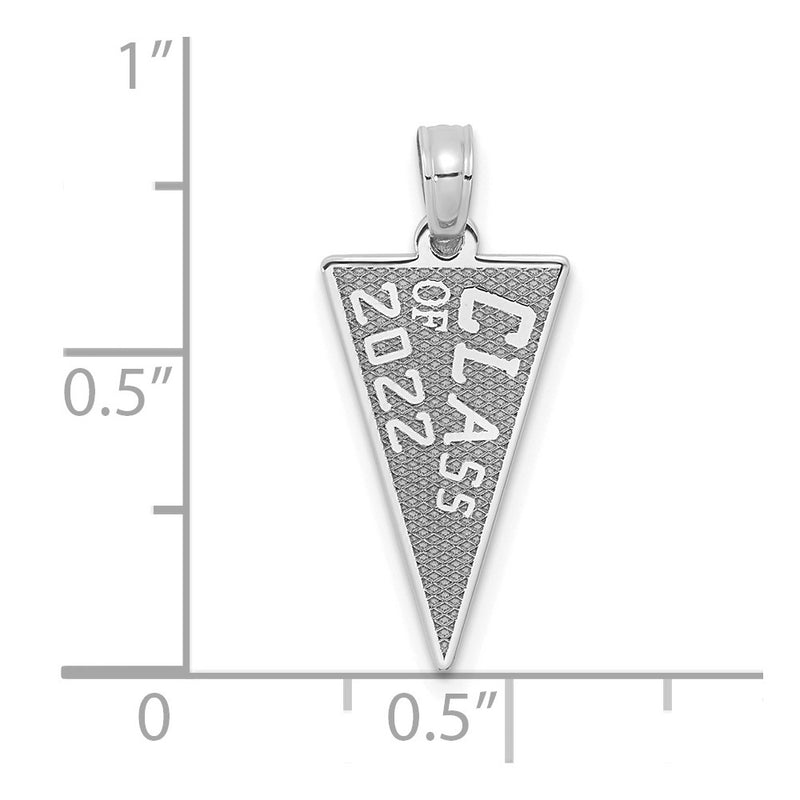 14k White Goldw Class Of 2022 Rally Flag / Graduation Charm