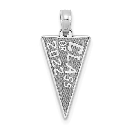 14k White Goldw Class Of 2022 Rally Flag / Graduation Charm