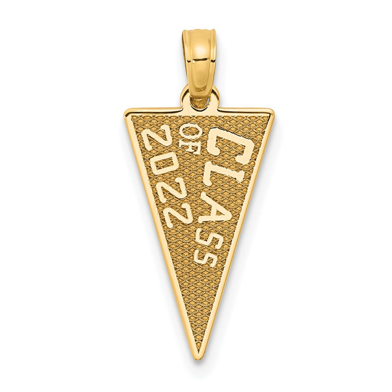 14k Yellow Gold Class Of 2022 Rally Flag / Graduation Charm