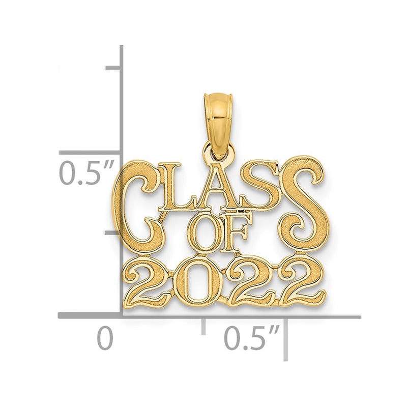 14k Yellow Gold CLASS OF 2022 Graduation Charm