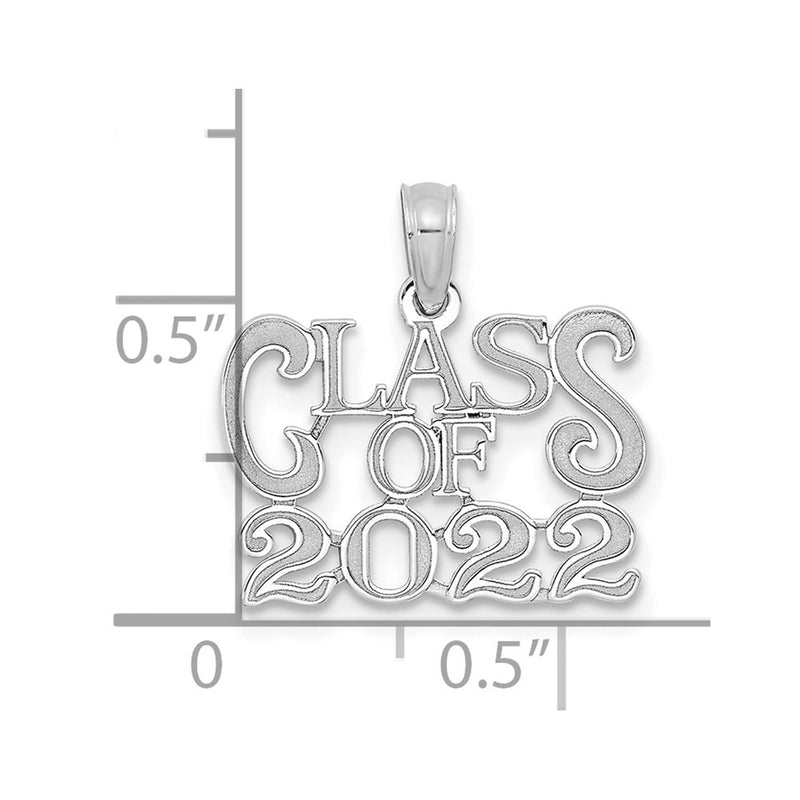 14k White Goldw CLASS OF 2022 Graduation Charm