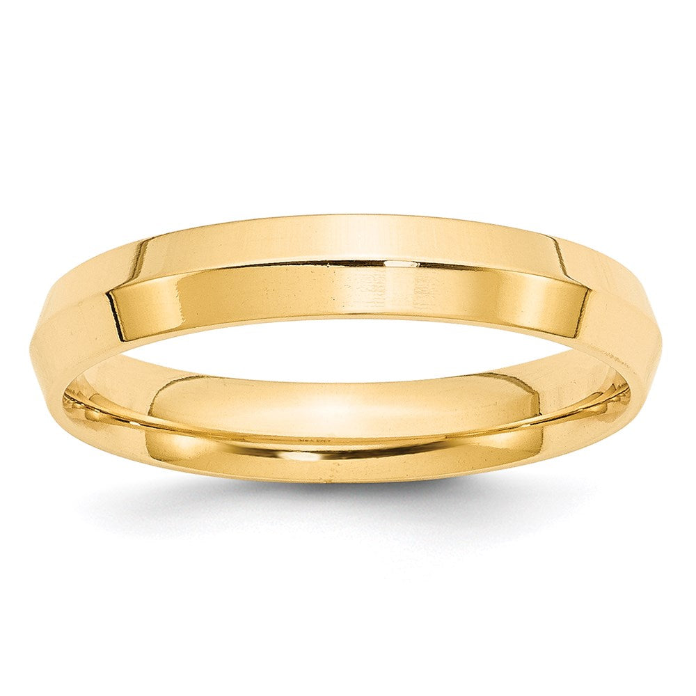 Solid 14K Yellow Gold 4mm Knife Edge Comfort Fit Men's/Women's Wedding Band Ring Size 13.5