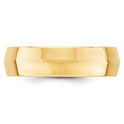 Solid 18K Yellow Gold 6mm Knife Edge Comfort Fit Men's/Women's Wedding Band Ring Size 8