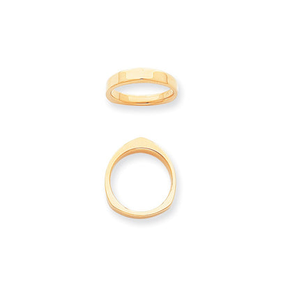 Solid 10K Yellow Gold Yellow Gold Domed Square/Rocker Comfort Fit Men's/Women's Wedding Band Ring Size 6