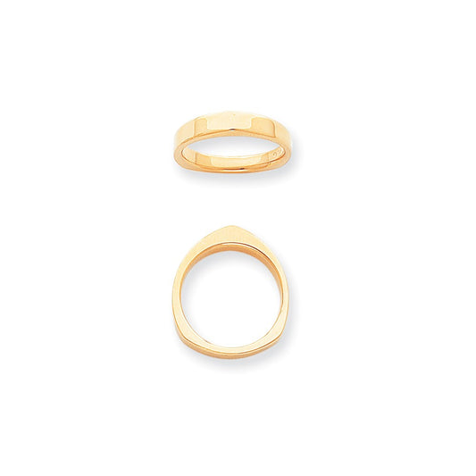 Solid 10K Yellow Gold Yellow Gold Domed Square/Rocker Comfort Fit Men's/Women's Wedding Band Ring Size 6