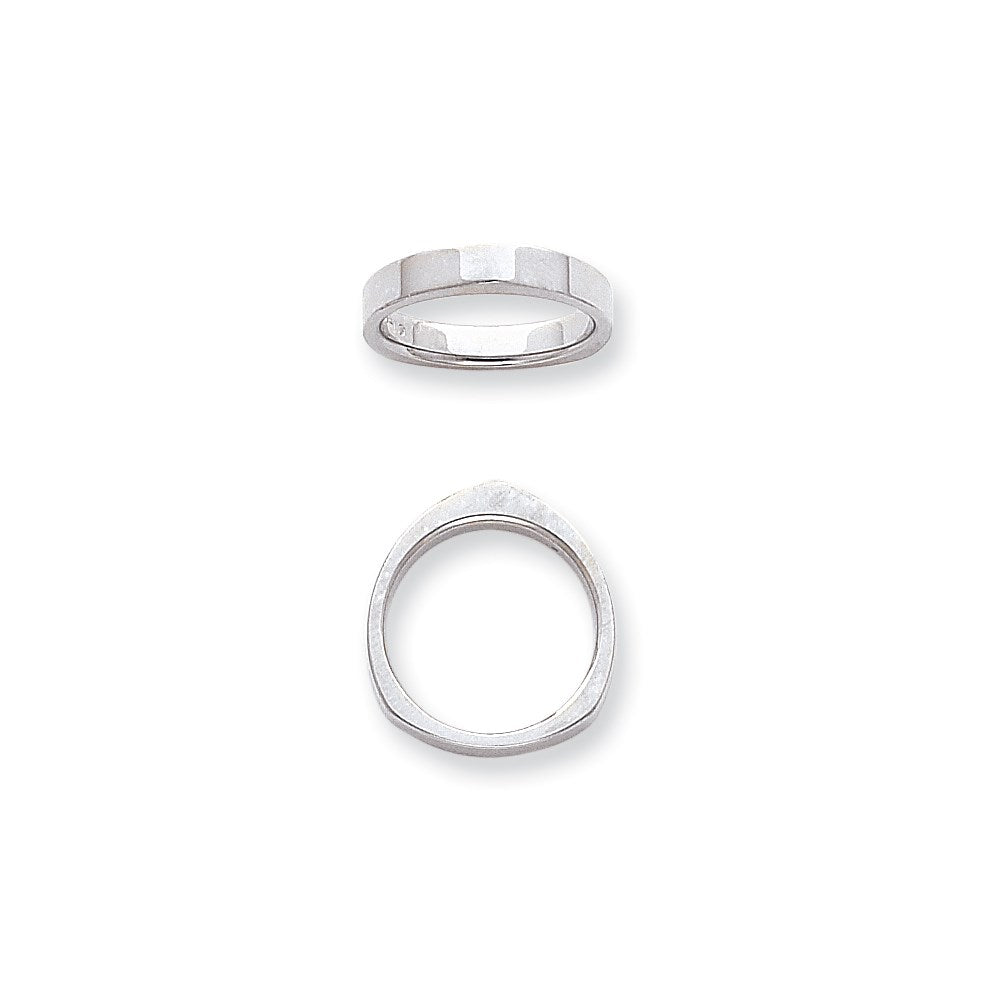 Solid 10K Yellow Gold White Gold Flat Square/Rocker Comfort Fit Men's/Women's Wedding Band Ring Size 6