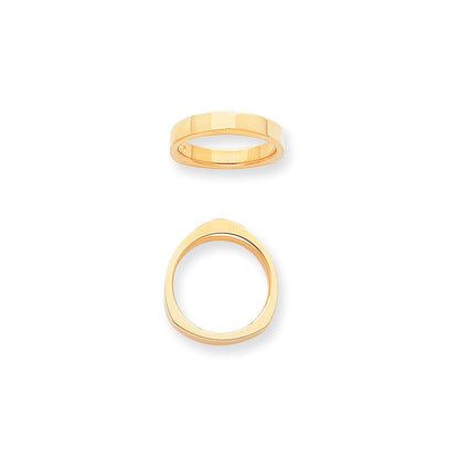 Solid 10K Yellow Gold Yellow Gold Flat Square/Rocker Comfort Fit Men's/Women's Wedding Band Ring Size 6