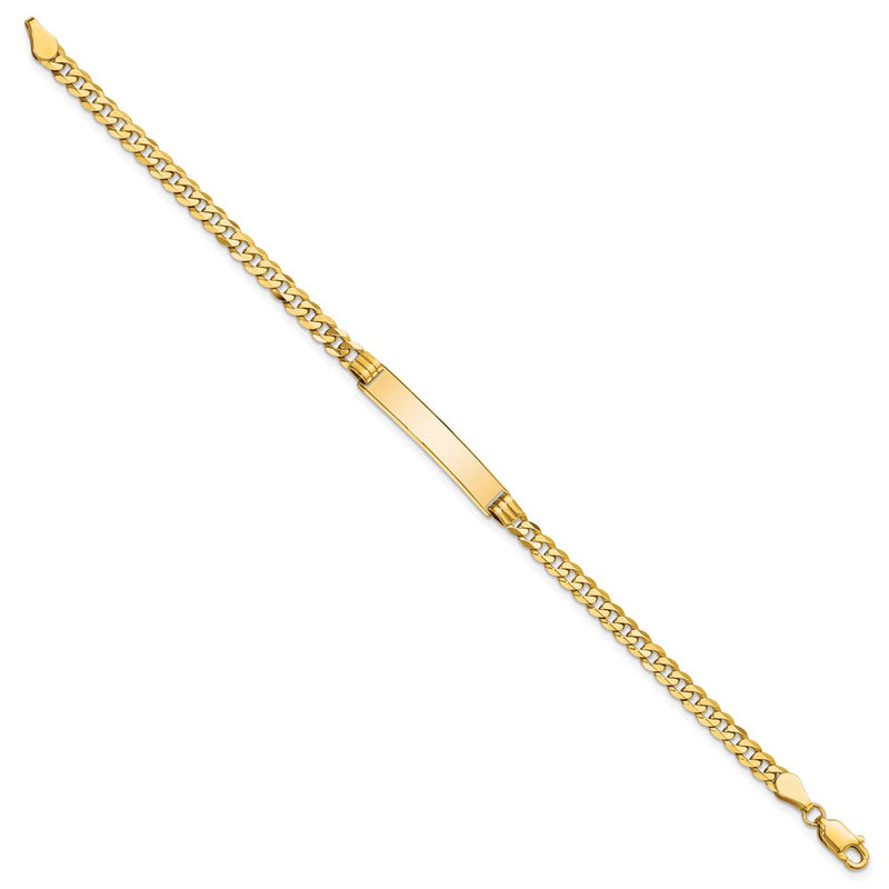 Solid 14K Yellow Gold Curb Link ID Bracelet
