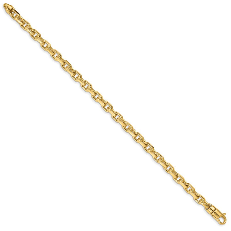 Solid 14K Yellow Gold 8.5 inch 5.9mm Hand Polished Fancy Link with Lobster Clasp Bracelet