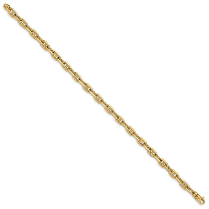 Solid 14K Yellow Gold 8.5 inch 5.1mm Hand Polished Fancy Link with Lobster Clasp Bracelet