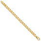 Solid 14K Yellow Gold 8 inch 8mm Hand Polished Long Link Half Round Curb with Lobster Clasp Bracelet