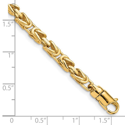 Solid 14K Yellow Gold 20 inch 4.1mm Hand Polished Byzantine Link with Lobster Clasp Chain Necklace