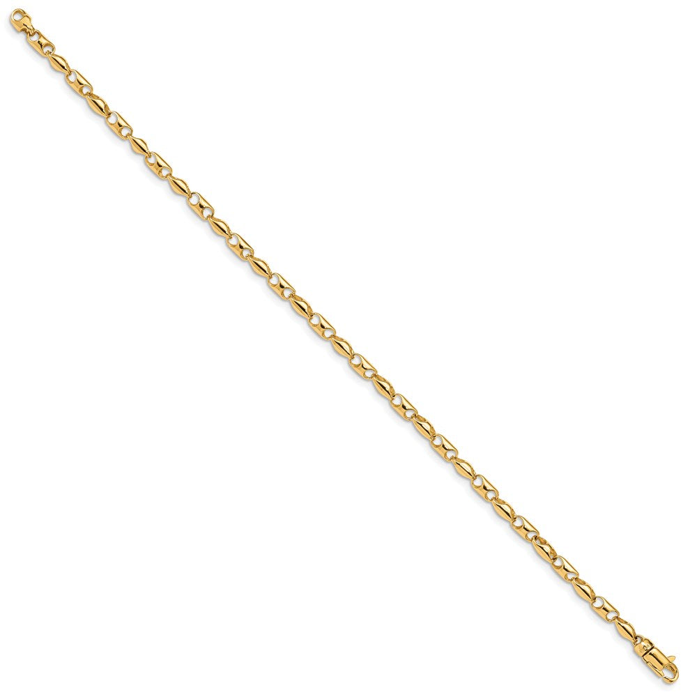 Solid 14K Yellow Gold 7.5 inch 3.1mm Fancy Link with Lobter Clasp Bracelet
