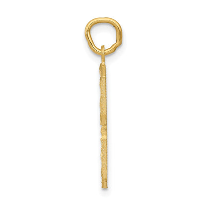 14k Yellow Gold Large Brushed Diamond-cut  Number 8 Charm