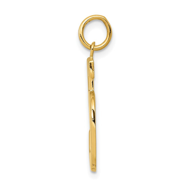 14k Yellow Gold  Large Polished Number 5 Charm