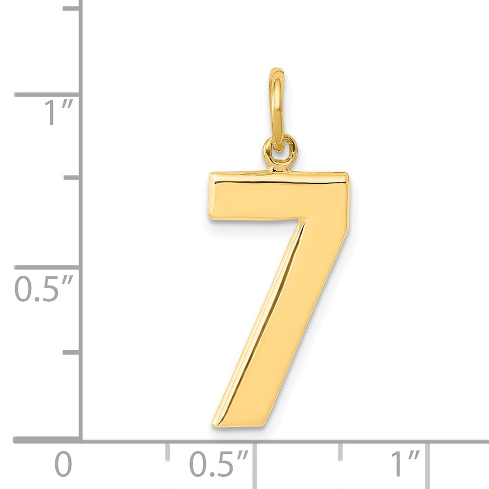 14k Yellow Gold  Large Polished Number 7 Charm