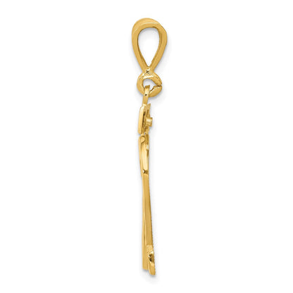 14k Yellow Gold Large Polished Number 32 Pendant