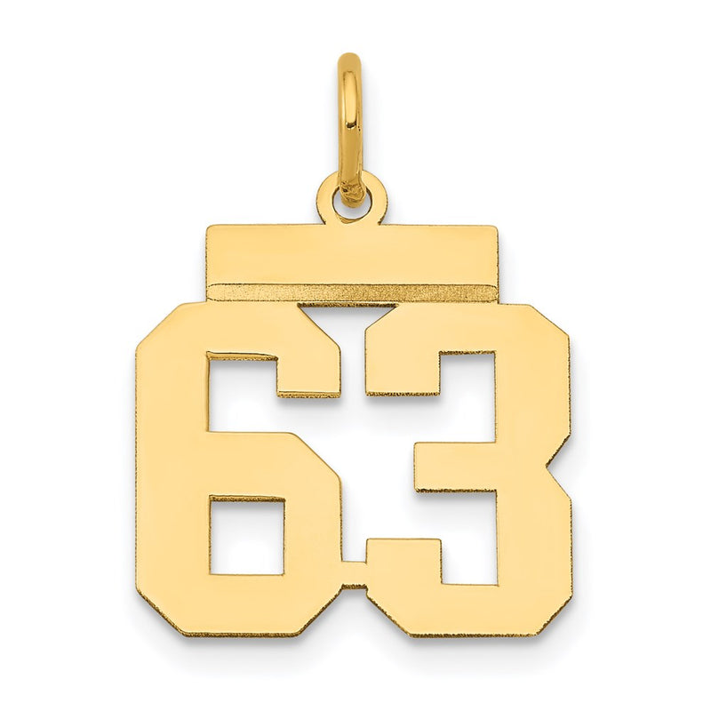 14k Yellow Gold Small Polished Number 63 Charm