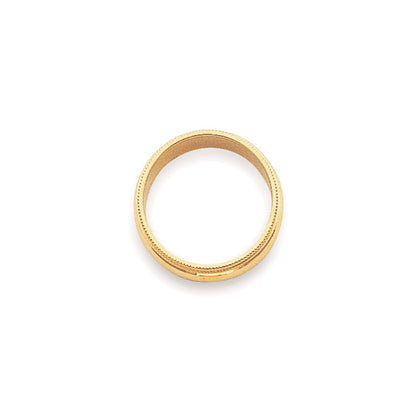Solid 18K Yellow Gold 3mm Milgrain Half-Round Wedding Men's/Women's Wedding Band Ring Size 9
