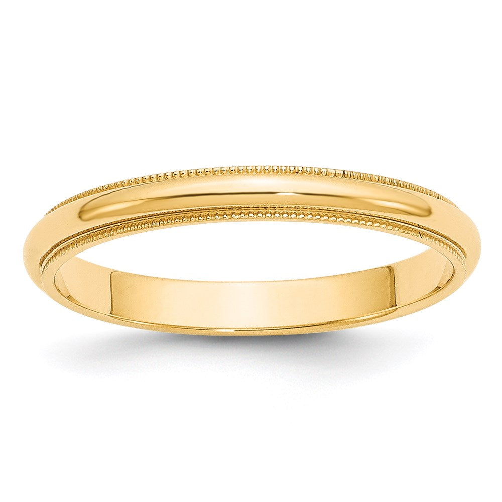 Solid 14K Yellow Gold 3mm Milgrain Half-Round Wedding Men's/Women's Wedding Band Ring Size 9.5
