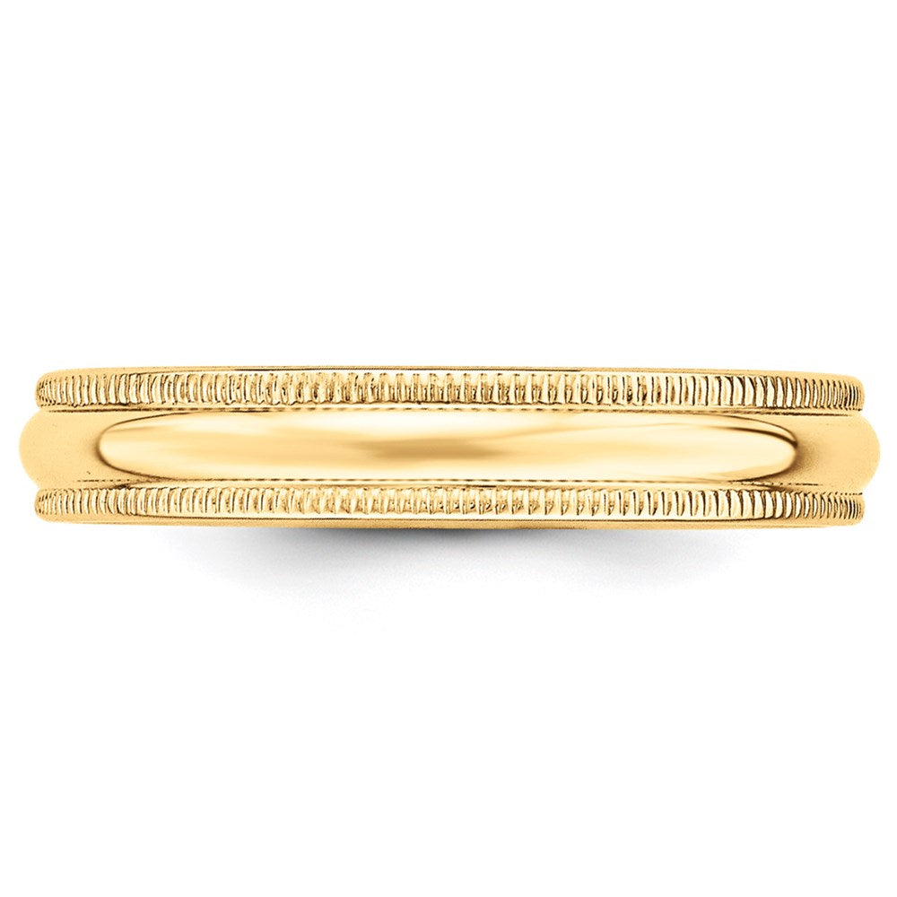 Solid 18K Yellow Gold 4mm Milgrain Half-Round Wedding Men's/Women's Wedding Band Ring Size 9