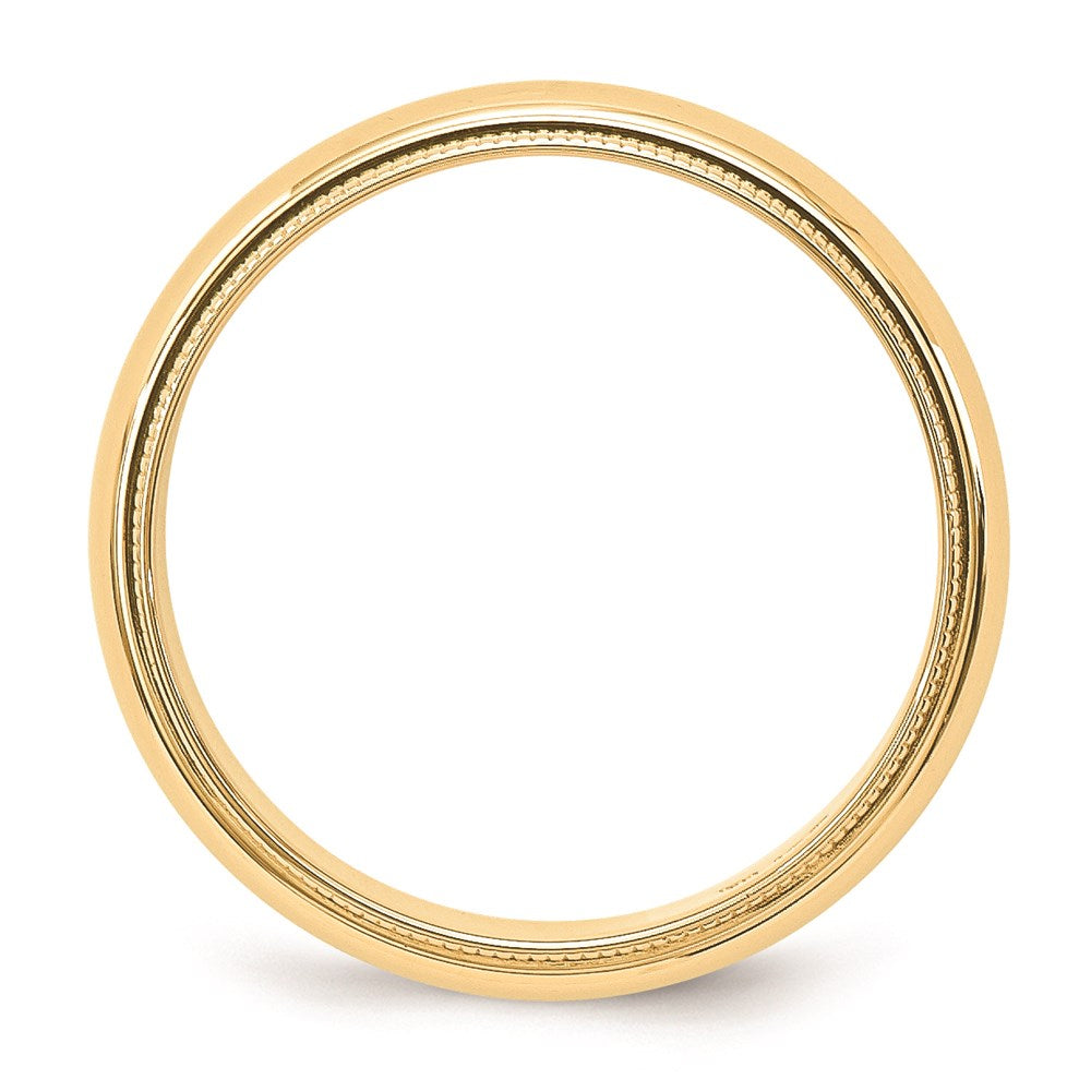 Solid 18K Yellow Gold 5mm Milgrain Half-Round Wedding Men's/Women's Wedding Band Ring Size 6