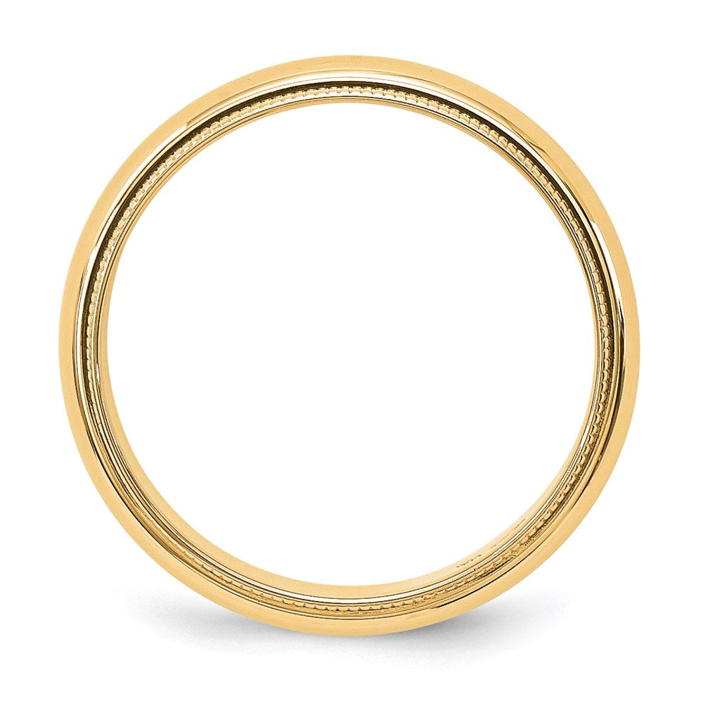 Solid 18K Yellow Gold 5mm Milgrain Half-Round Wedding Men's/Women's Wedding Band Ring Size 6
