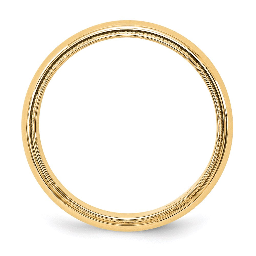 Solid 18K Yellow Gold 5mm Milgrain Half Round Men's/Women's Wedding Band Ring Size 13