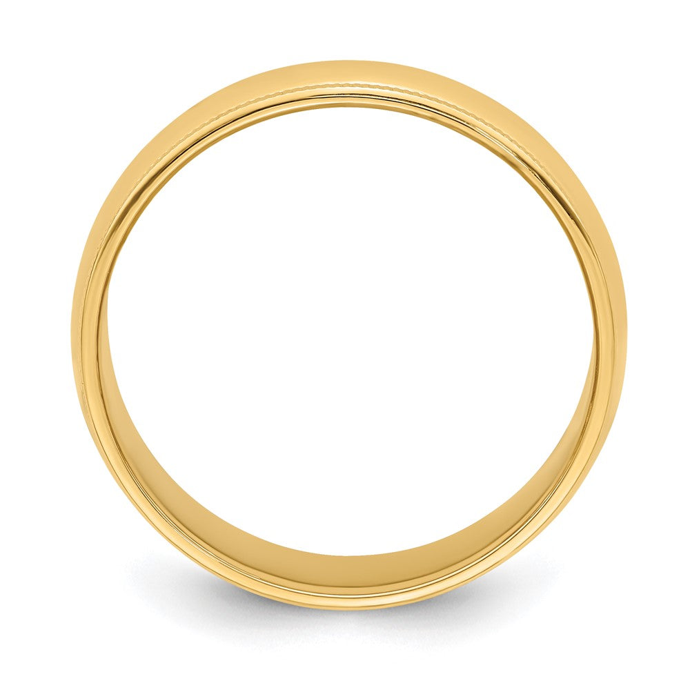 Solid 14K Yellow Gold 6mm Milgrain Half-Round Wedding Men's/Women's Wedding Band Ring Size 10