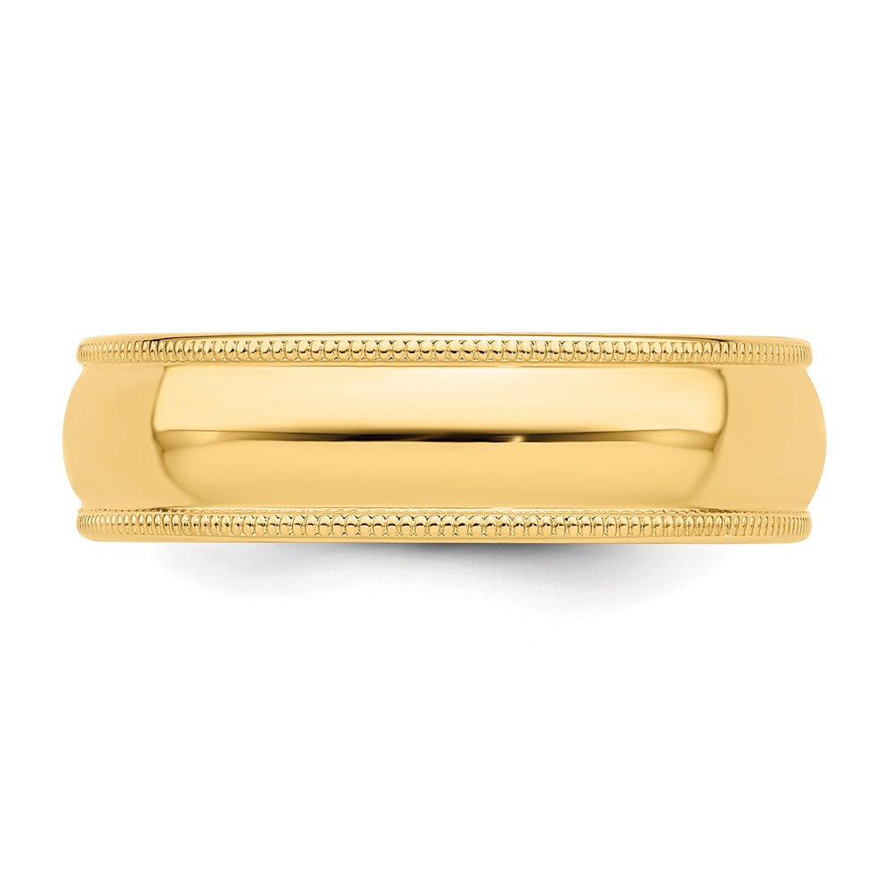 Solid 18K Yellow Gold 6mm Milgrain Half-Round Wedding Men's/Women's Wedding Band Ring Size 11.5