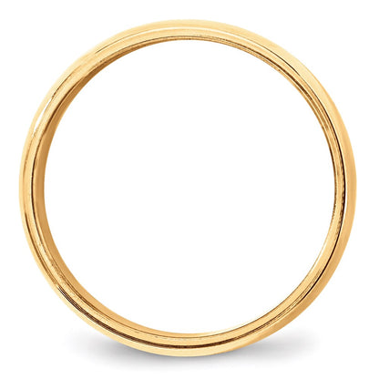 Solid 18K Yellow Gold 8mm Milgrain Half Round Men's/Women's Wedding Band Ring Size 11