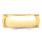 Solid 18K Yellow Gold 8mm Milgrain Half Round Men's/Women's Wedding Band Ring Size 12