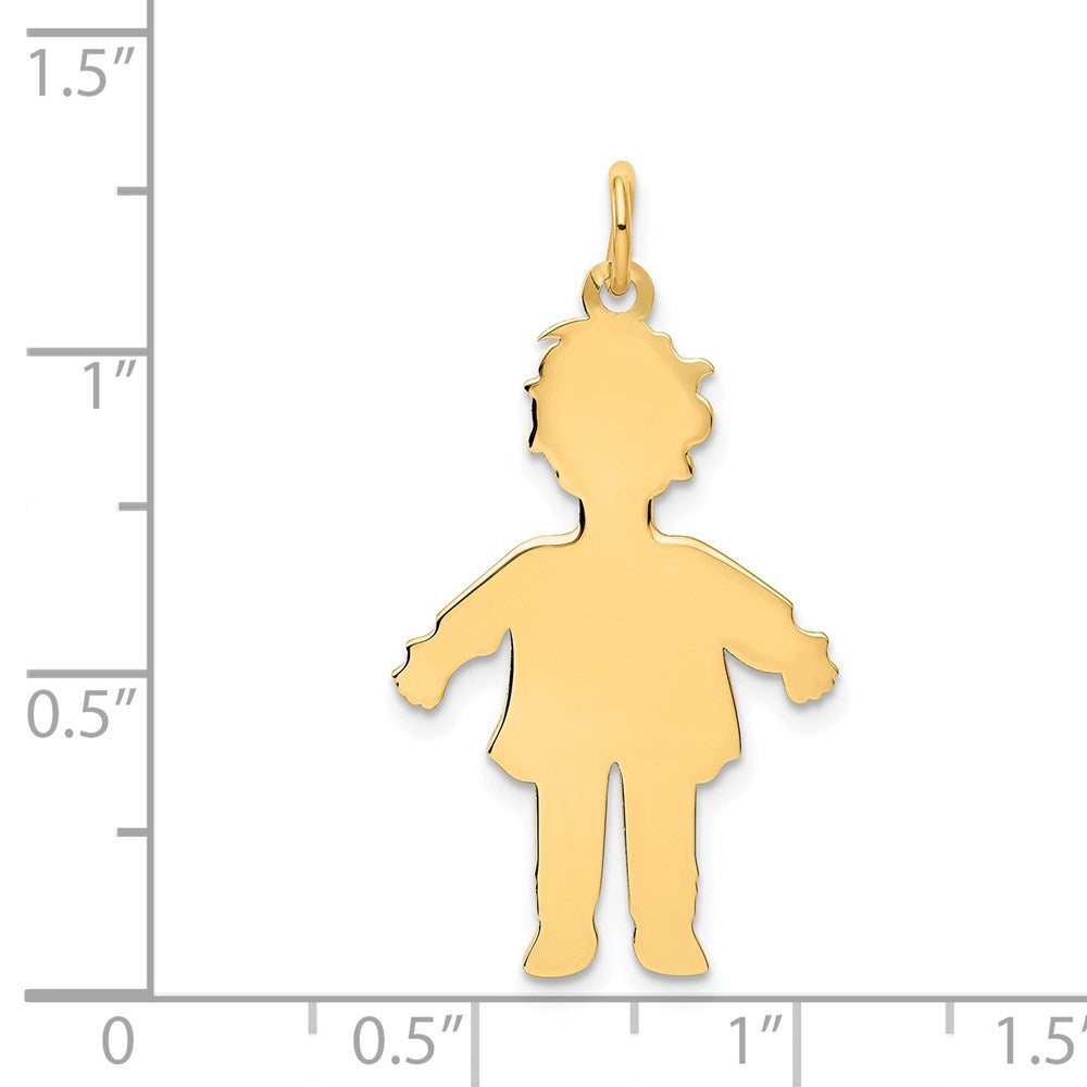 14k Yellow Gold Plain Polished Large Boy Charm
