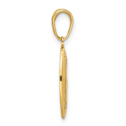 14k Yellow Gold Red Enameled Miraculous Medal Pendant