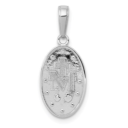 14k White Gold Miraculous Medal Pendant