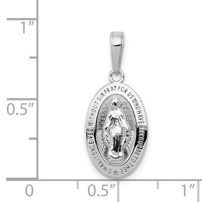 14k White Gold Miraculous Medal Pendant