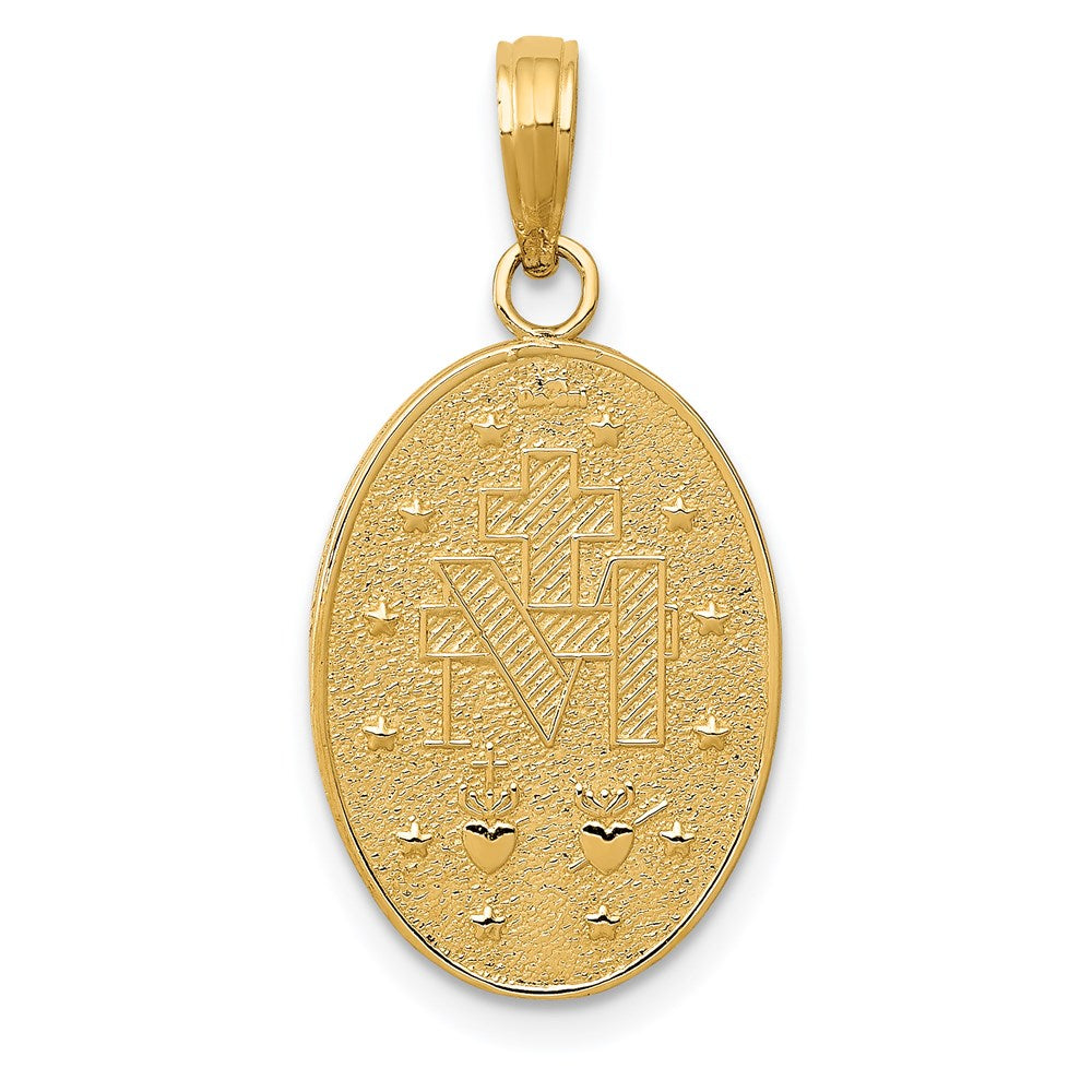 14k Yellow Gold Miraculous Medal Pendant