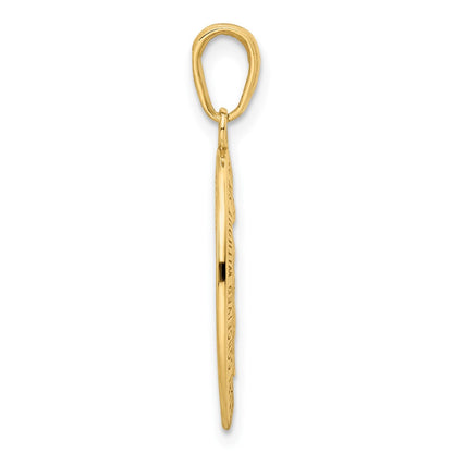 14k Yellow Gold Red Enameled Miraculous Medal Pendant