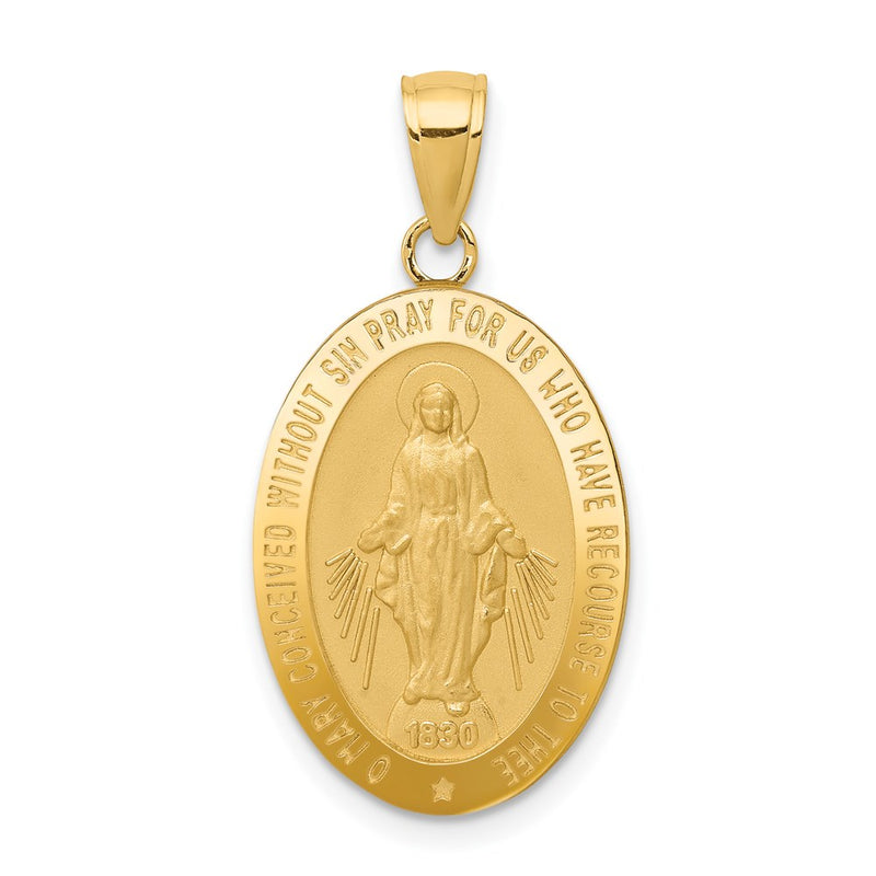14k Yellow Gold Miraculous Medal Pendant