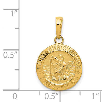 14k Yellow Gold Saint Christopher Medal Charm