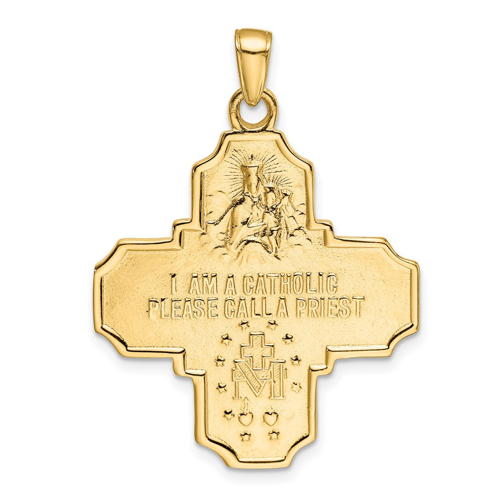 14k Yellow Gold Four-Way Medal Pendant
