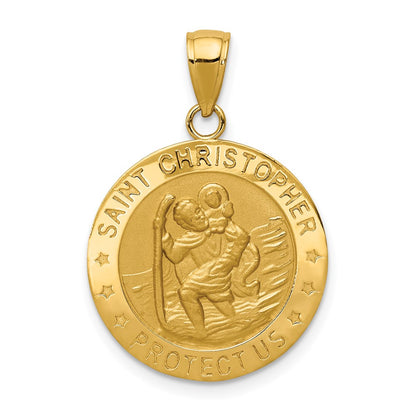 14k Yellow Gold Saint Christopher Medal Pendant